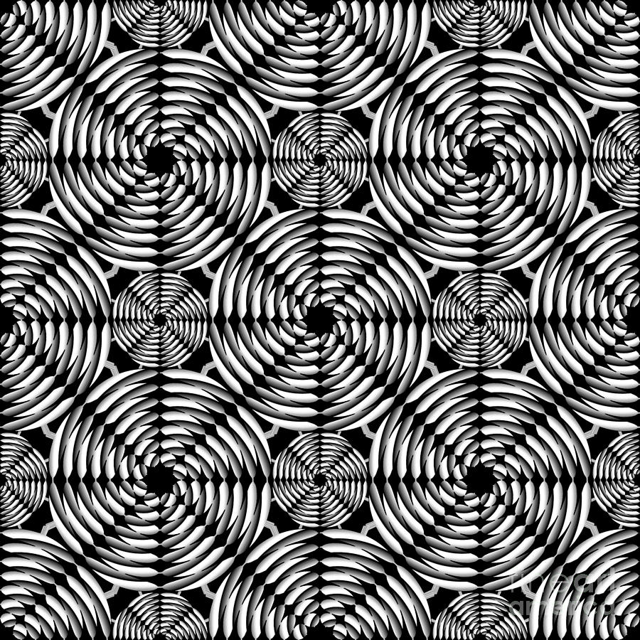 Black And White Digital Art - Metallic mesh pattern #1 by Gaspar Avila