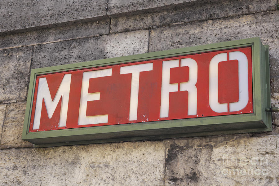 Architecture Photograph - Metro sign in Paris #1 by Patricia Hofmeester