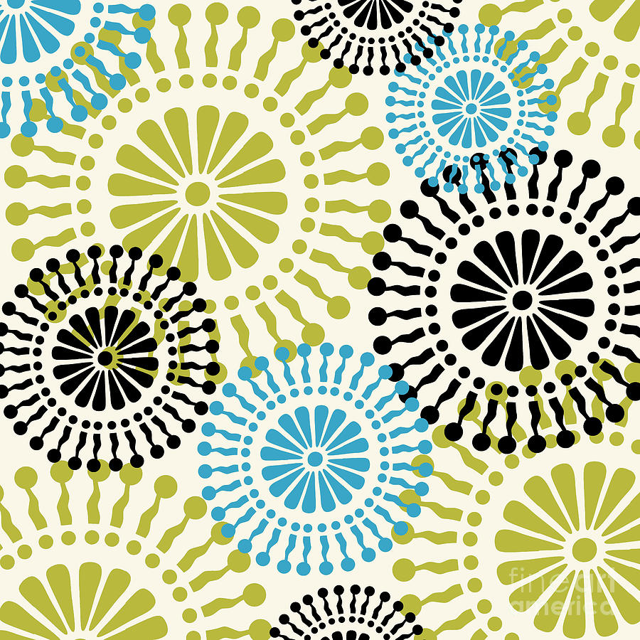 Metro Retro Circle Pattern 3 #1 Painting by Mindy Sommers