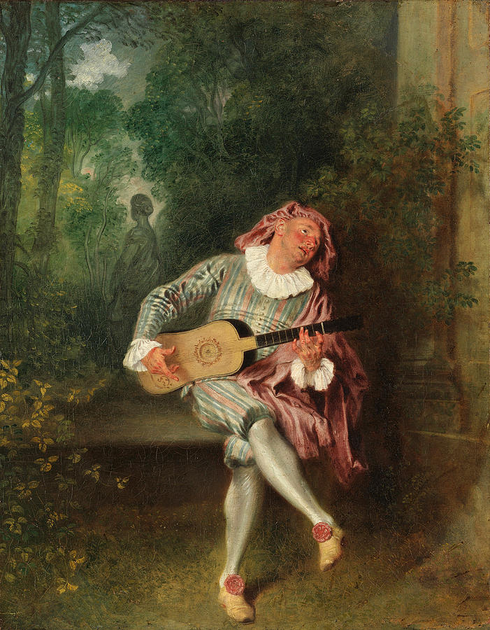 Mezzetin #1 Painting by Antoine Watteau