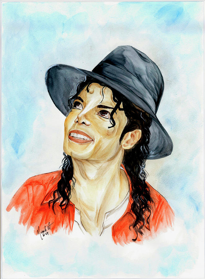 Michael Jackson Painting - Michael Jackson - Keep The Faith #1 by Nicole Wang