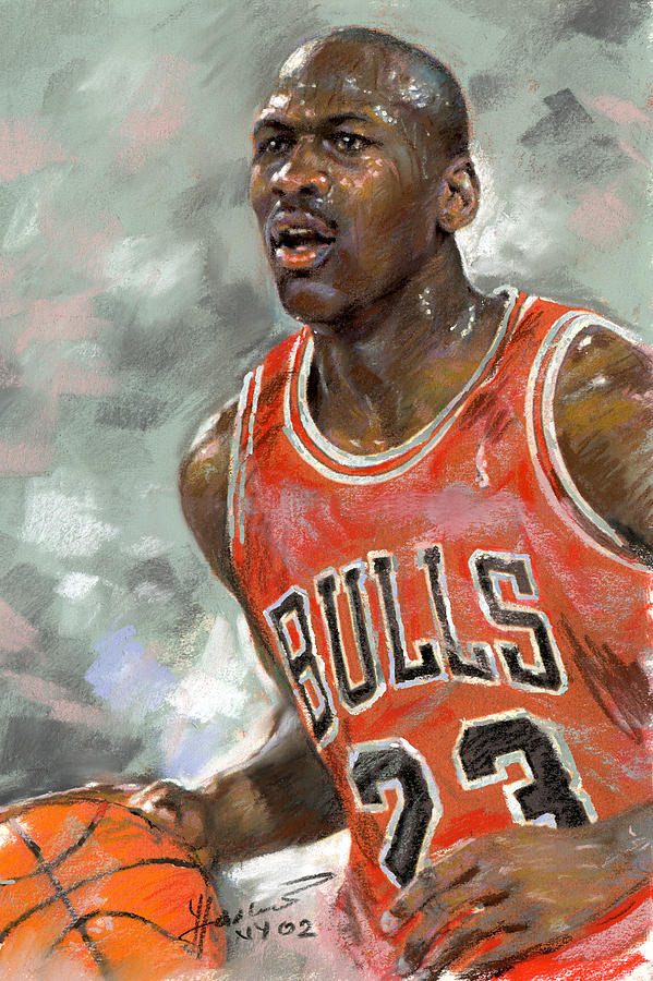 Chicago Bulls Pastel - Michael Jordan #1 by Ylli Haruni