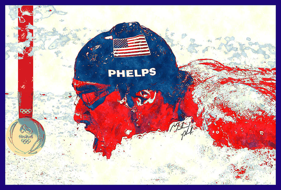 Michael Phelps #1 Digital Art by Binka Kirova
