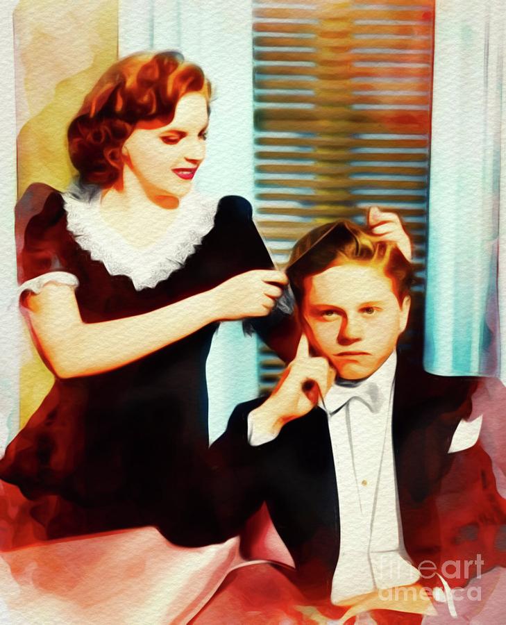 Hollywood Painting - Mickey Rooney and Judy Garland #1 by Esoterica Art Agency