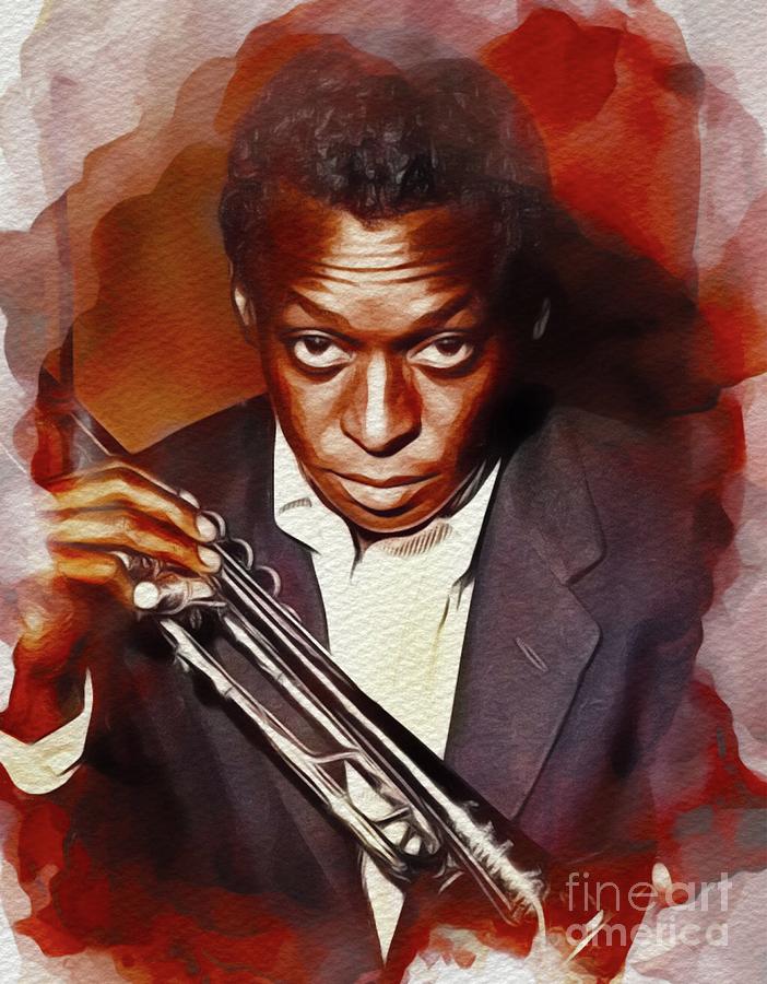 Music Painting - Miles Davis, Music Legend #1 by Esoterica Art Agency