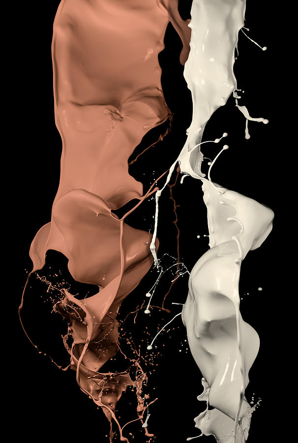 Abstract Photograph - Milk and Liquid Chocolate Splash #1 by Andy Astbury