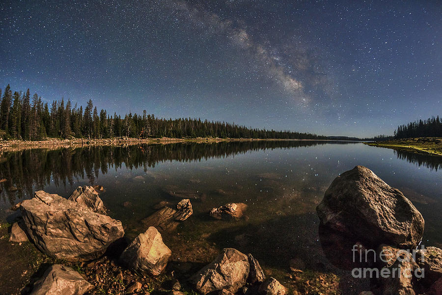 Milky Way and Moonlight over Lost Lake Photograph by Spencer Baugh