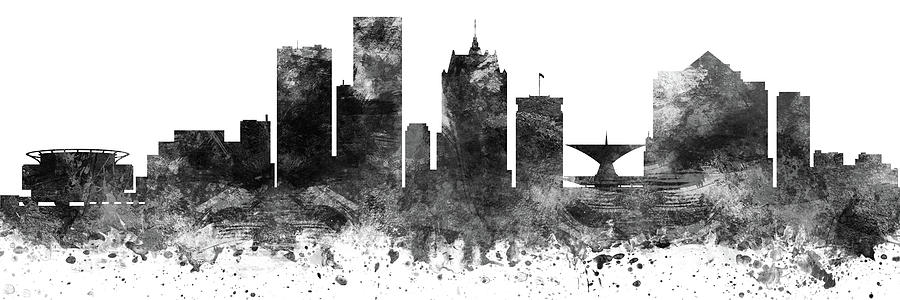 Milwaukee Skyline Panorama Uswiml-pa03 Digital Art