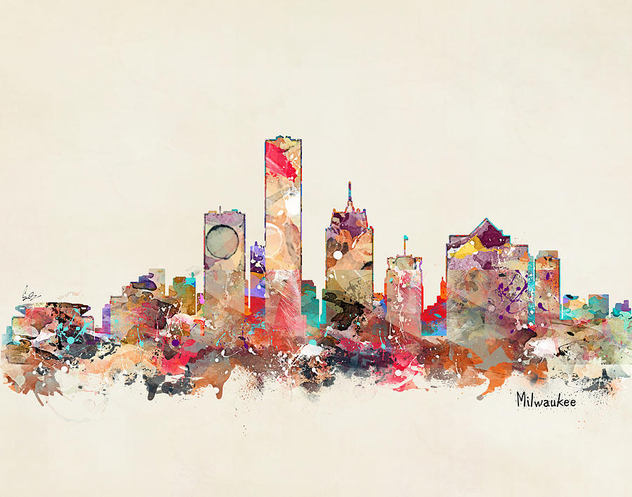 Milwaukee Skyline Painting - Milwaukee Wisconsin #1 by Bri Buckley