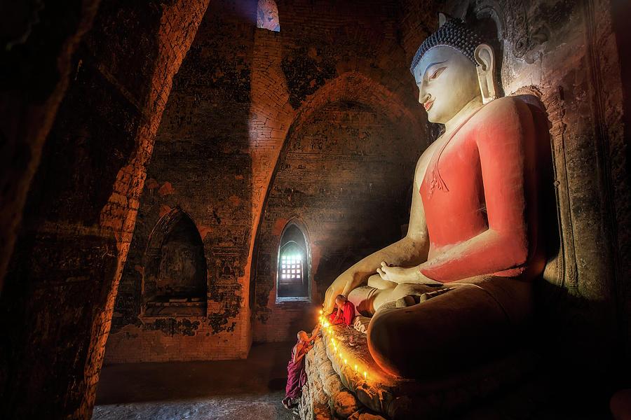 Mini Monk in meditation inside temple Photograph by Anek Suwannaphoom ...