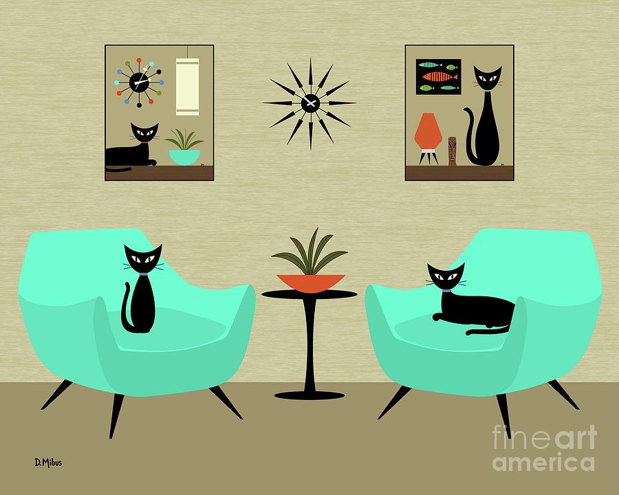 Mini Tabletop Cats Digital Art by Donna Mibus