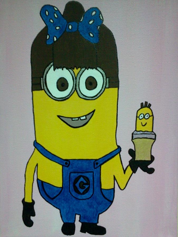 Minion Girl Painting by Lisa Collinsworth - Fine Art America