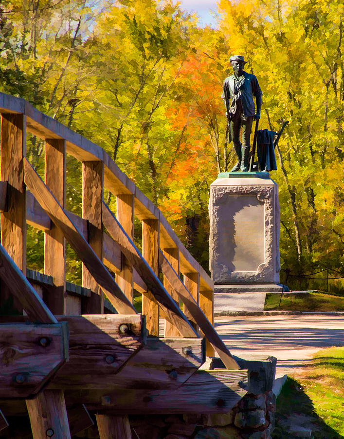 Minuteman Statue at North Bridge Photograph by David Thompsen