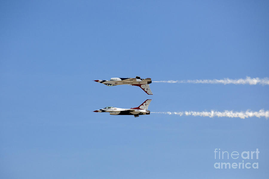 Mirror Pass Done By Us Air Force Thunderbirds  #1 Photograph by Anthony Totah