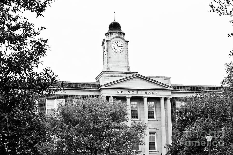 Mississippi College - Nelson Hall closeup BW Photograph by Scott Pellegrin