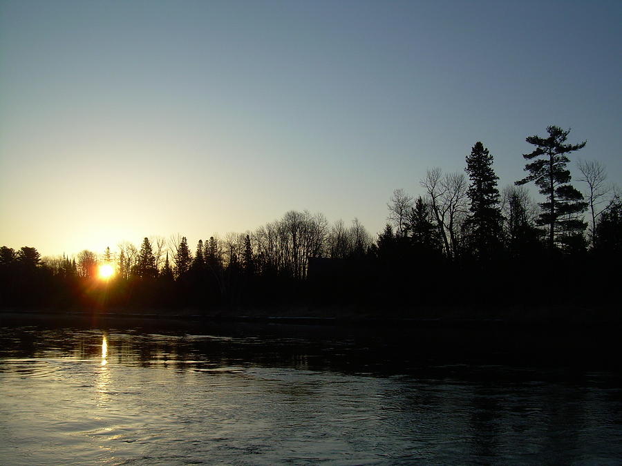 Tree Photograph - Mississippi river Sunrise reflection #1 by Kent Lorentzen