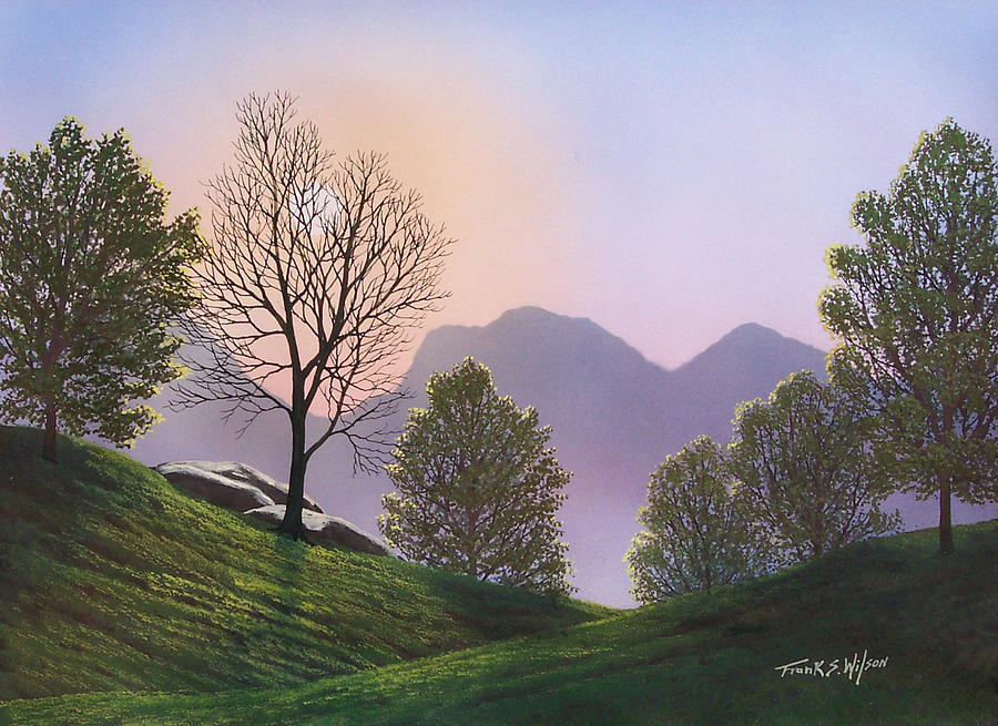 Misty Spring Meadow #1 Painting by Frank Wilson