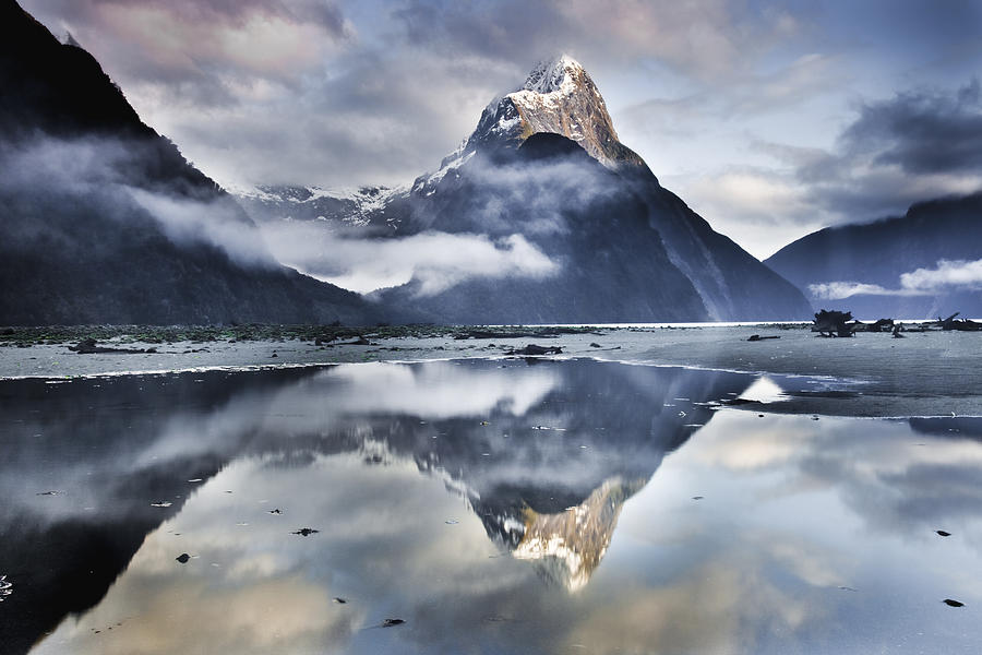 Mitre Peak Reflecting In Milford Sound Photograph by Colin Monteath