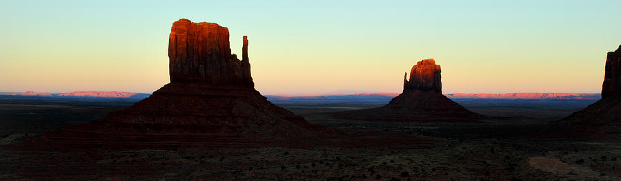 Mittens at sunset in Monument Valley #1 Photograph by Pierre Leclerc Photography