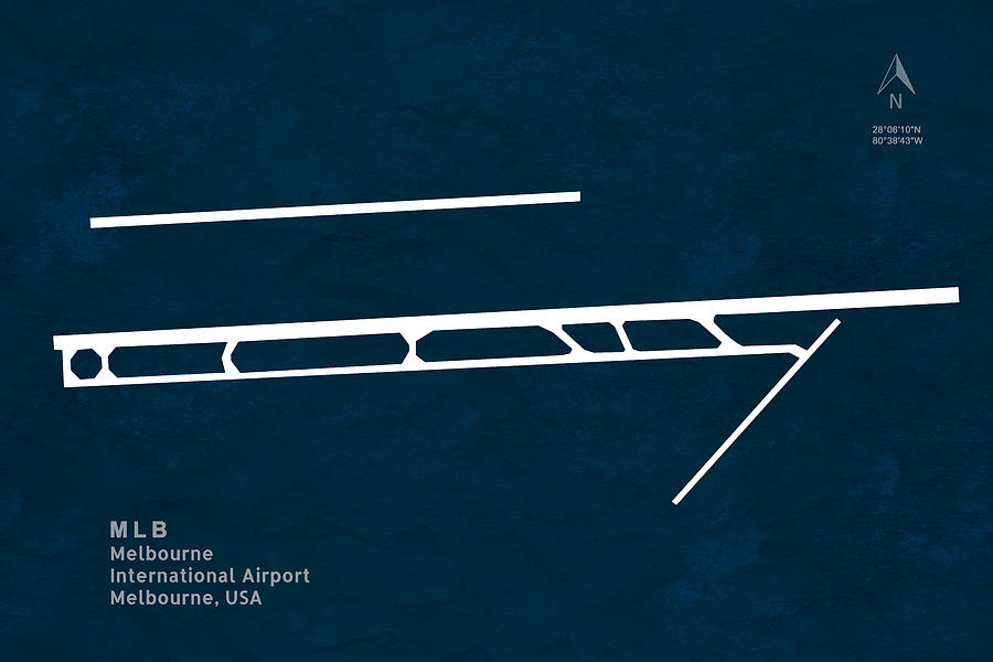 Transportation Digital Art - MLB Melbourne Airport in Melbourne Runway Silhouette #1 by Jurq Studio