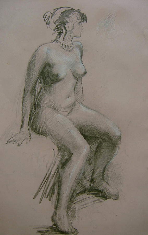 Nude Drawing - Model study #1 by Tigran Ghulyan