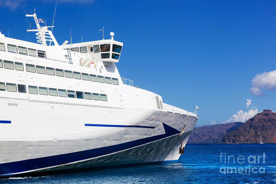 Modern cruise ship sailing on Aegean sea #1 Photograph by Michal Bednarek