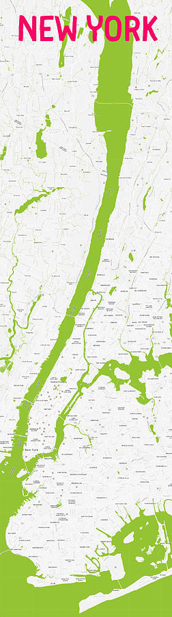 Modern Map of Upper New York #1 Painting by Celestial Images