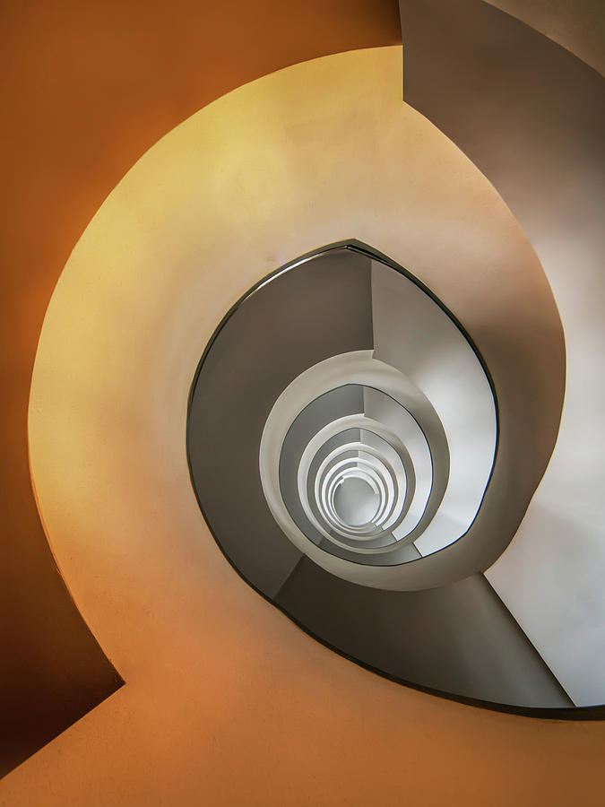 Modern spiral staircase #1 Photograph by Jaroslaw Blaminsky