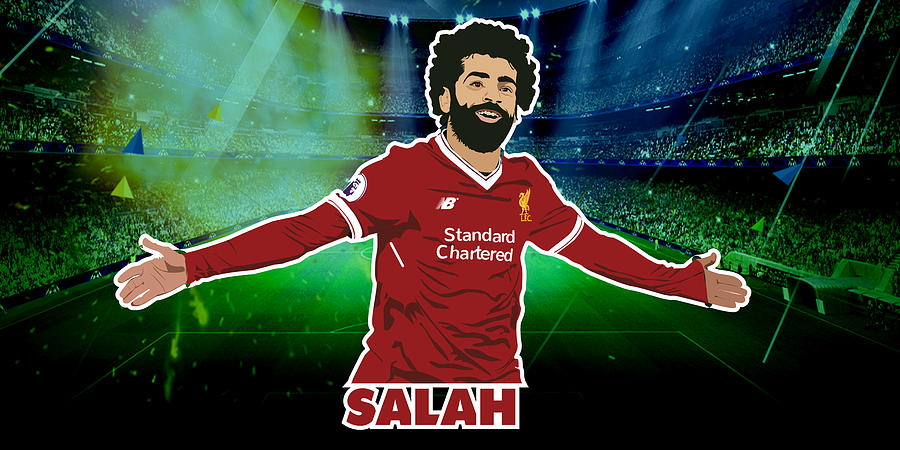 Football Drawing - Mohamed salah #1 by Samar Abdelmonem