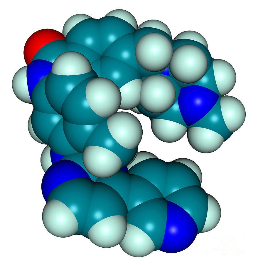 Molecular Model Of Imatinib #1 Photograph by Scimat