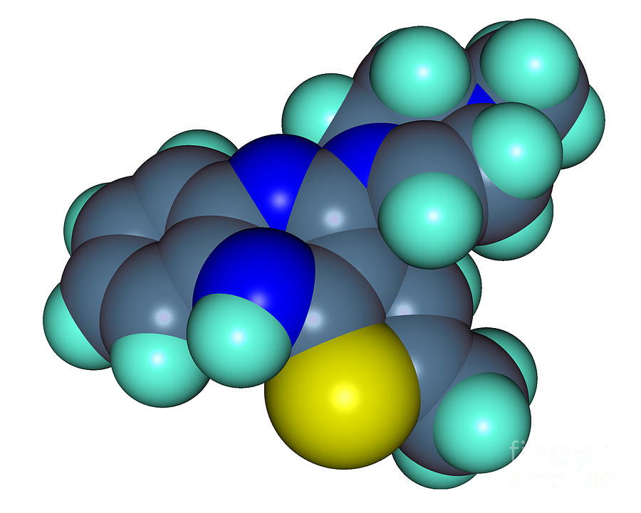 Molecular Model Of Olanzapine #1 Photograph by Scimat