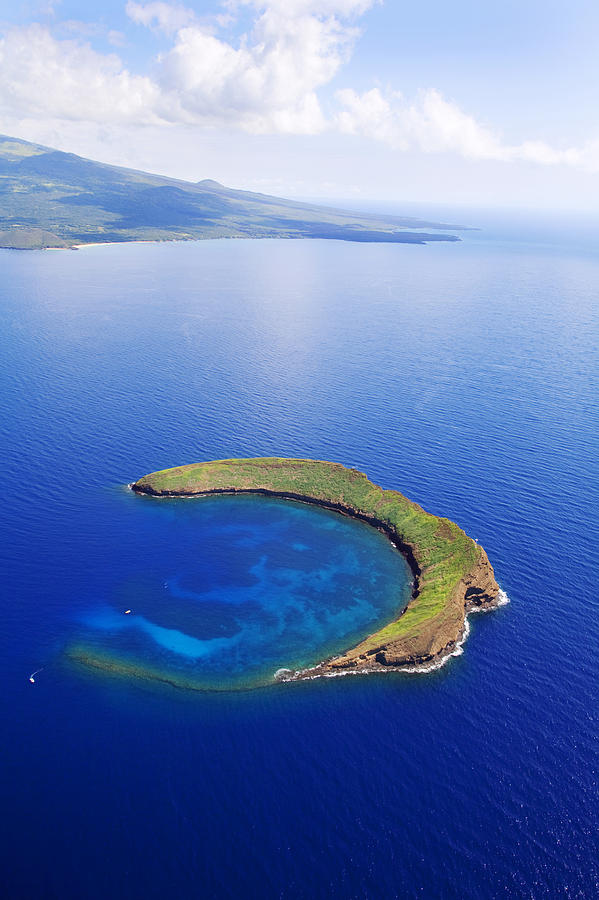 Nature Photograph - Molokini Aerial #1 by Ron Dahlquist - Printscapes