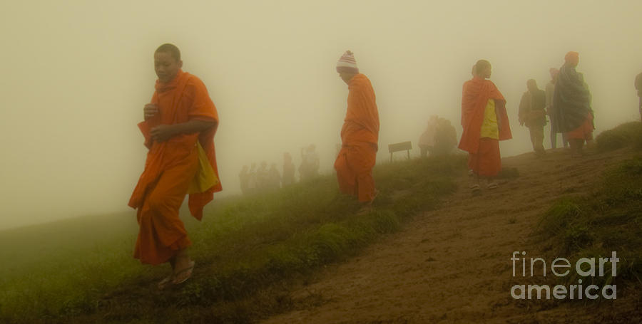 Monks Photograph - Monks in the Mist series #1 by Leo Bello