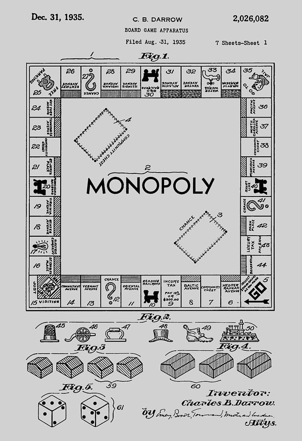 Monopoly Patent 1935 #2 Photograph by Chris Smith