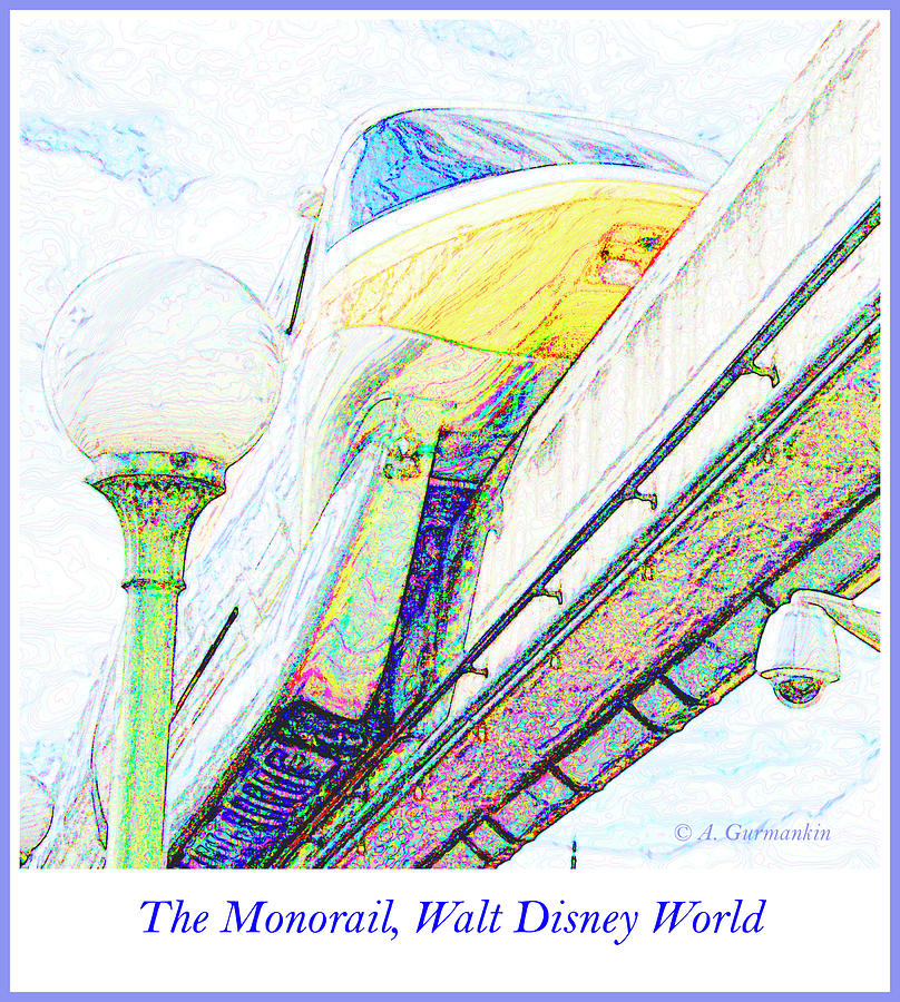 Monorail, Walt Disney World #1 Digital Art by A Macarthur Gurmankin