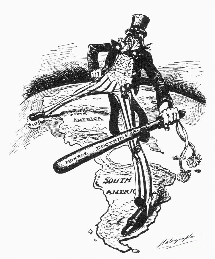 Monroe Doctrine Cartoon Photograph by Granger