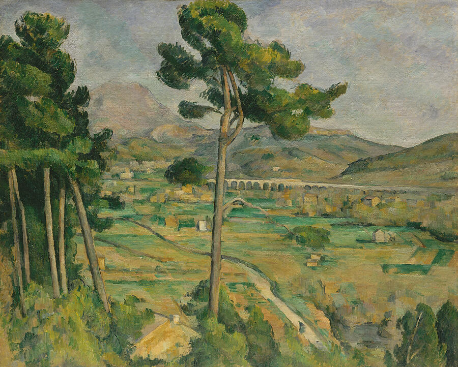Mont Sainte-Victoire and the Viaduct of the Arc River Valley #3 Painting by Paul Cezanne