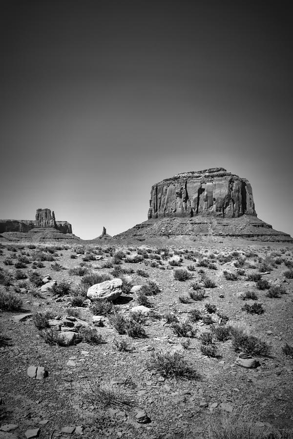 Nature Photograph - MONUMENT VALLEY Merrick Butte black and white #2 by Melanie Viola