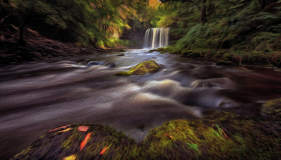 Waterfall Photograph - Moody Sgwd yr Eira Waterfall  #1 by Leighton Collins