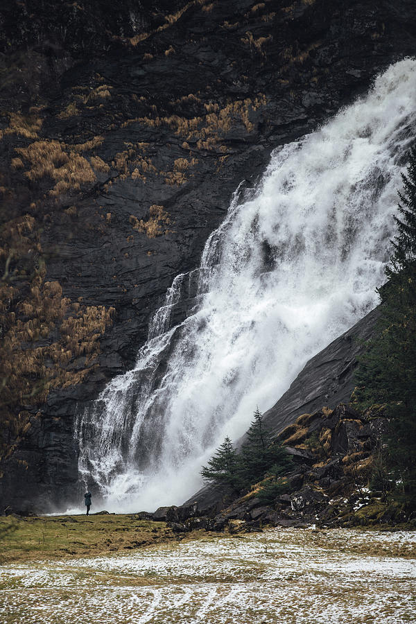 Moody waterfall #1 Photograph by Aldona Pivoriene