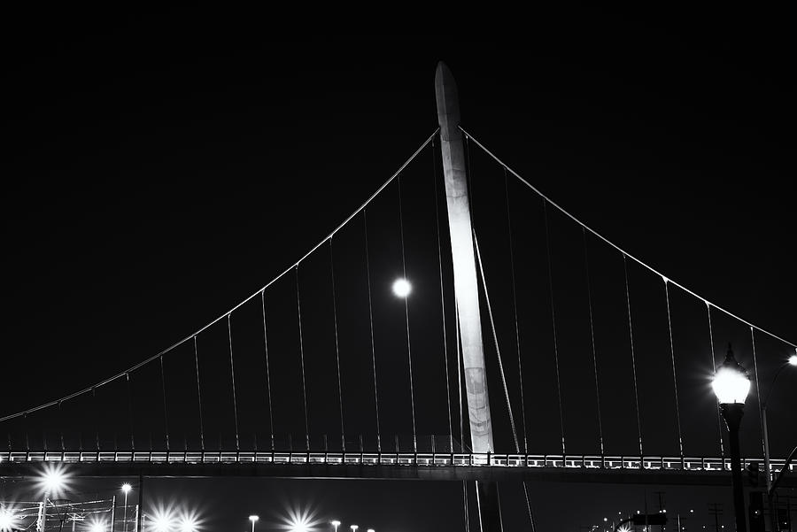 Moon Behind the Bridge Photograph by Joseph S Giacalone