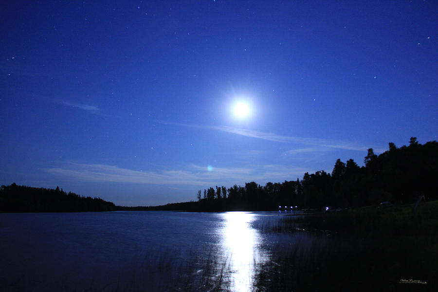 Moon over Piprell Lake #1 Photograph by Andrea Lawrence