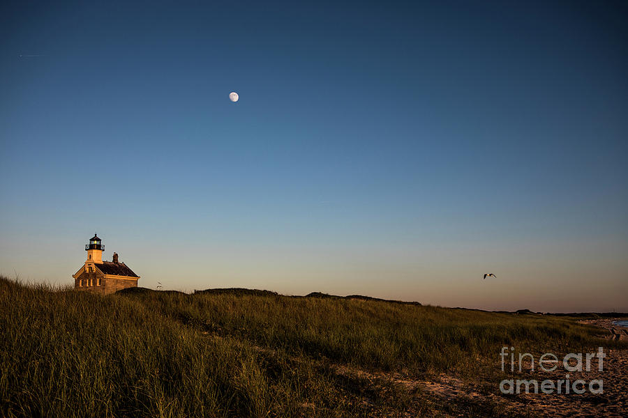 Moon over The North Light #1 Photograph by Diane Diederich