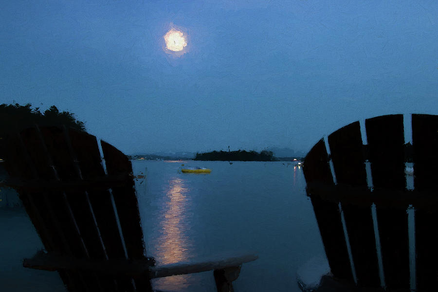 Moon over Winnipesaukee #1 Photograph by Jeff Folger