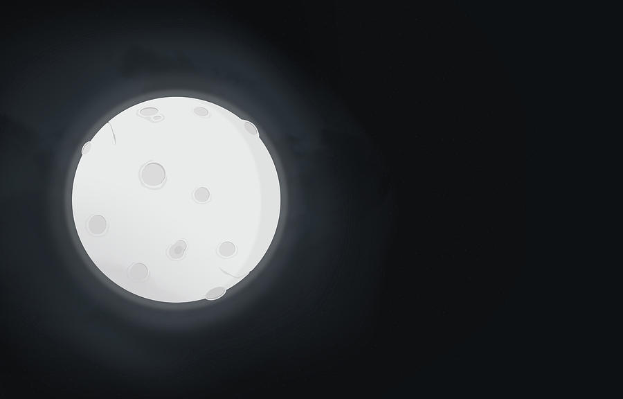 Space Digital Art - Moon #1 by Super Lovely