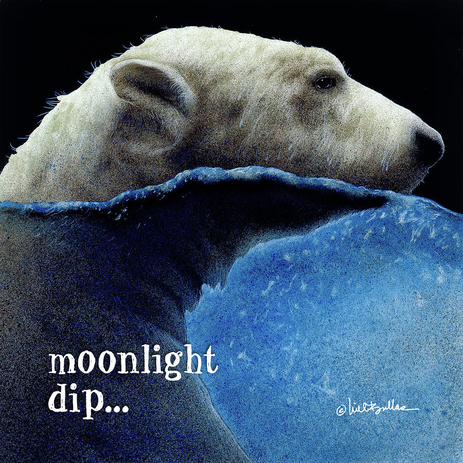 Moonlight Dip... #2 Painting by Will Bullas