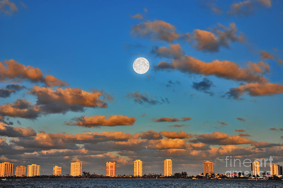 1- Moonrise Over Singer Island Photograph by Joseph Keane