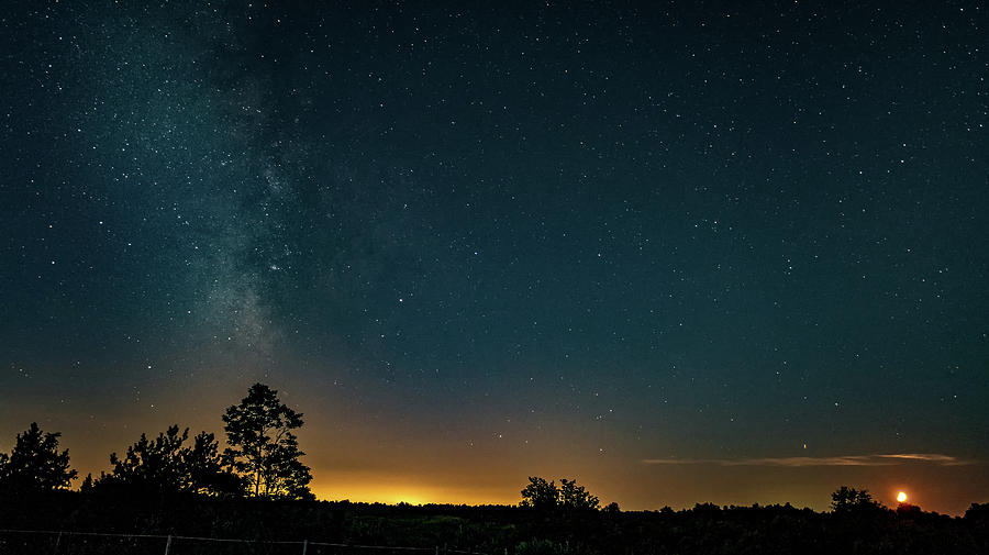 Moonset And The Milky Way #1 Photograph by Steve Harrington