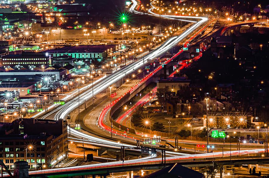 Morning Commute City Traffic In Pittsburgh Pennsylvania #1 Photograph by Alex Grichenko