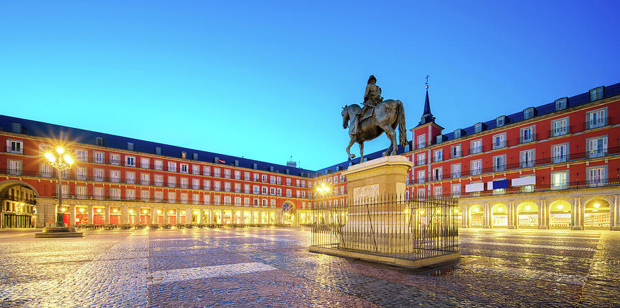 Morning Light at Plaza Mayor in Madrid #1 Photograph by Anek Suwannaphoom